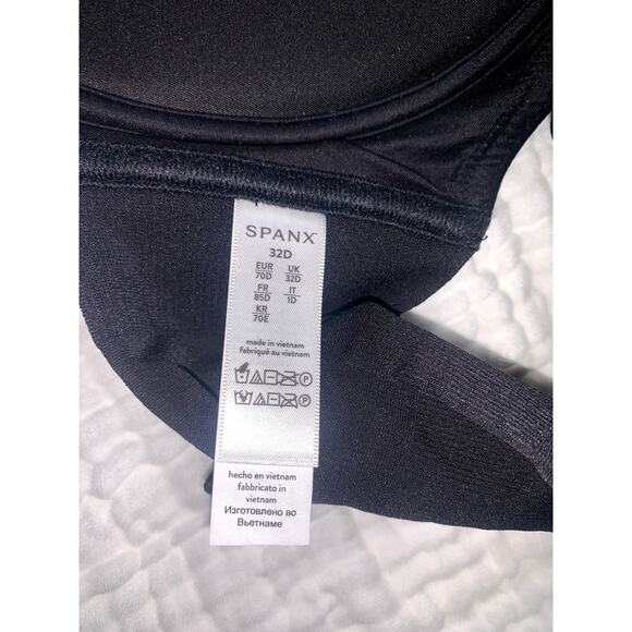 Spanx Women's Very Black‎ Adjustable Plunge Wireless Lift Bra Size 32D - Picture 7 of 14